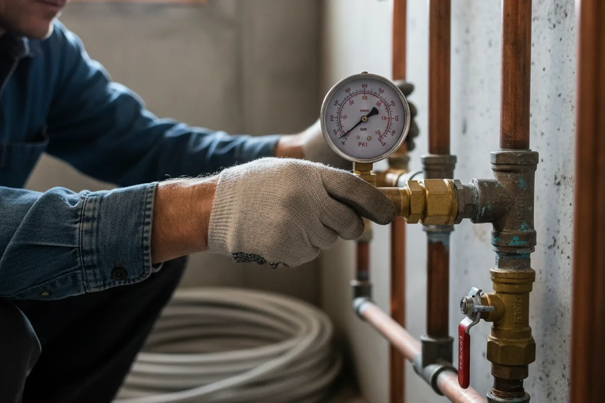 Pressure testing a repaired line during Water Line Repair in Fernley